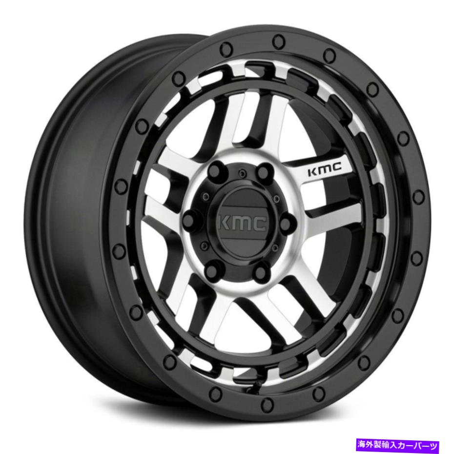 ホイール　４本セット KMC KM540 Recon Wheels 17x9（-12、5x127、78.1）4のブラックリムセット KMC KM540 RECON Wheels 17x9 (-12, 5x127, 78.1) Black Rims Set of 4【並行輸入品】