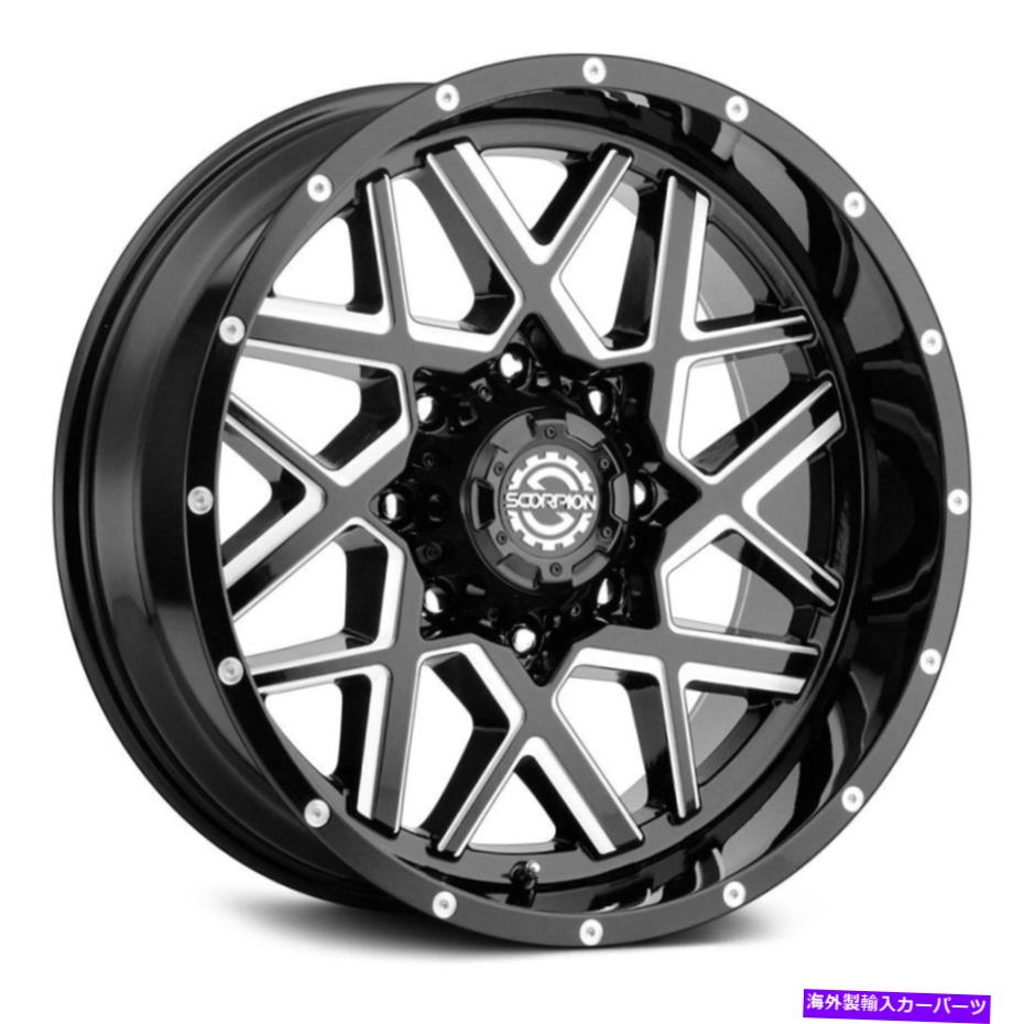 ホイール 4本セット Scorpion SC28ホイール20x9(-12、5x127、78.3)4のブラックリムセット Scorpion SC28 Wheels 20x9 (-12, 5x127, 78.3) Black Rims Set of 4【並行輸入品】|Us Custom Parts Shop USDM