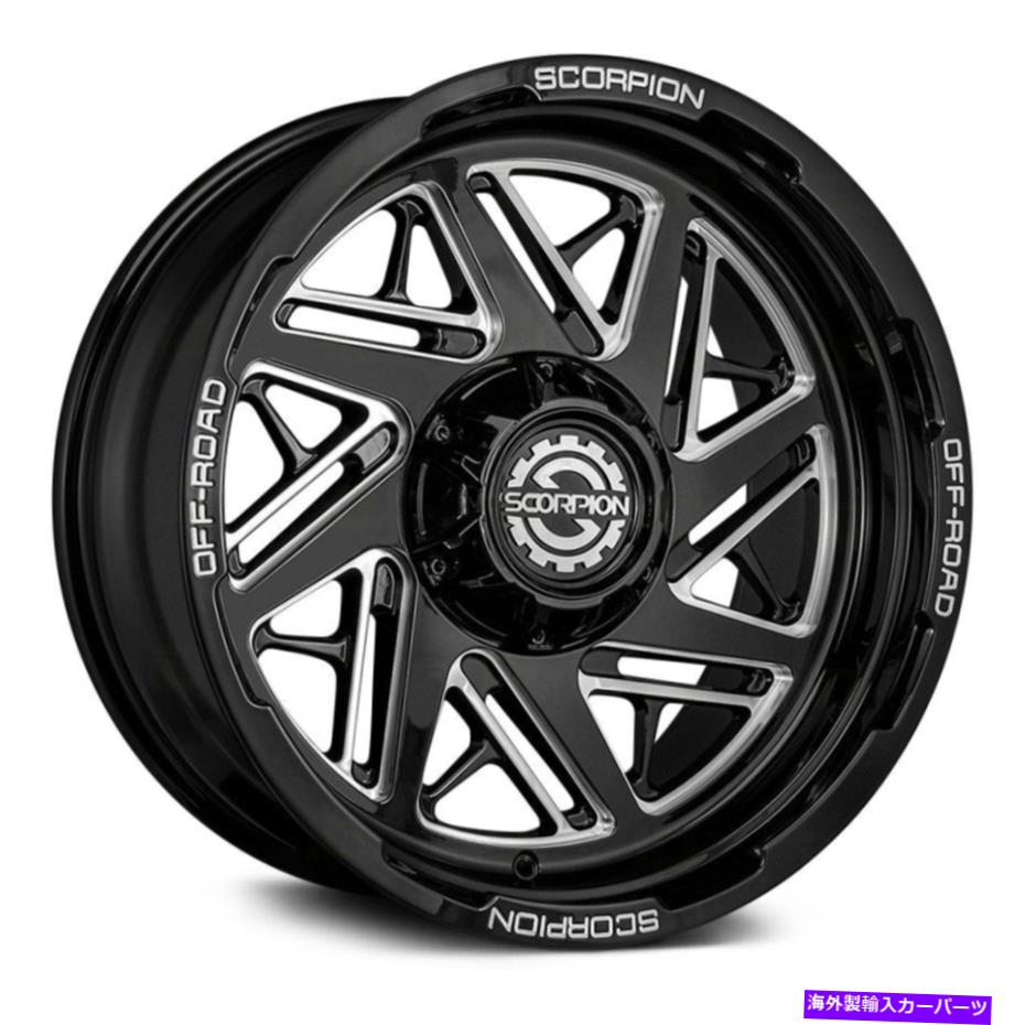 ホイール 4本セット スコーピオン解体ホイール20x9(12、8x170、125.2)4のブラックリムセット Scorpion DEMOLITION Wheels 20x9 (12, 8x170, 125.2) Black Rims Set of 4【並行輸入品】|Us Custom Parts Shop USDM