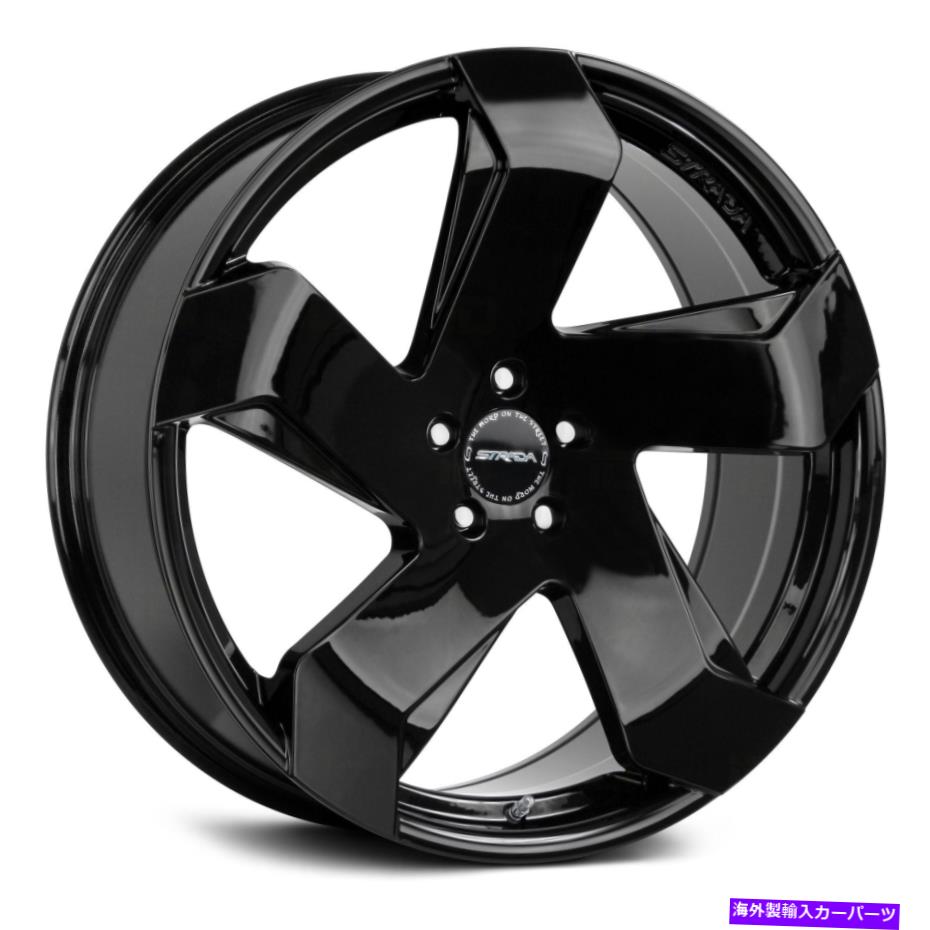 ホイール　４本セット Strada Coltelloホイール22x9（35、5x114.3、72.6）4のブラックリムセット Strada COLTELLO Wheels 22x9 (35, 5x114.3, 72.6) Black Rims Set of 4【並行輸入品】