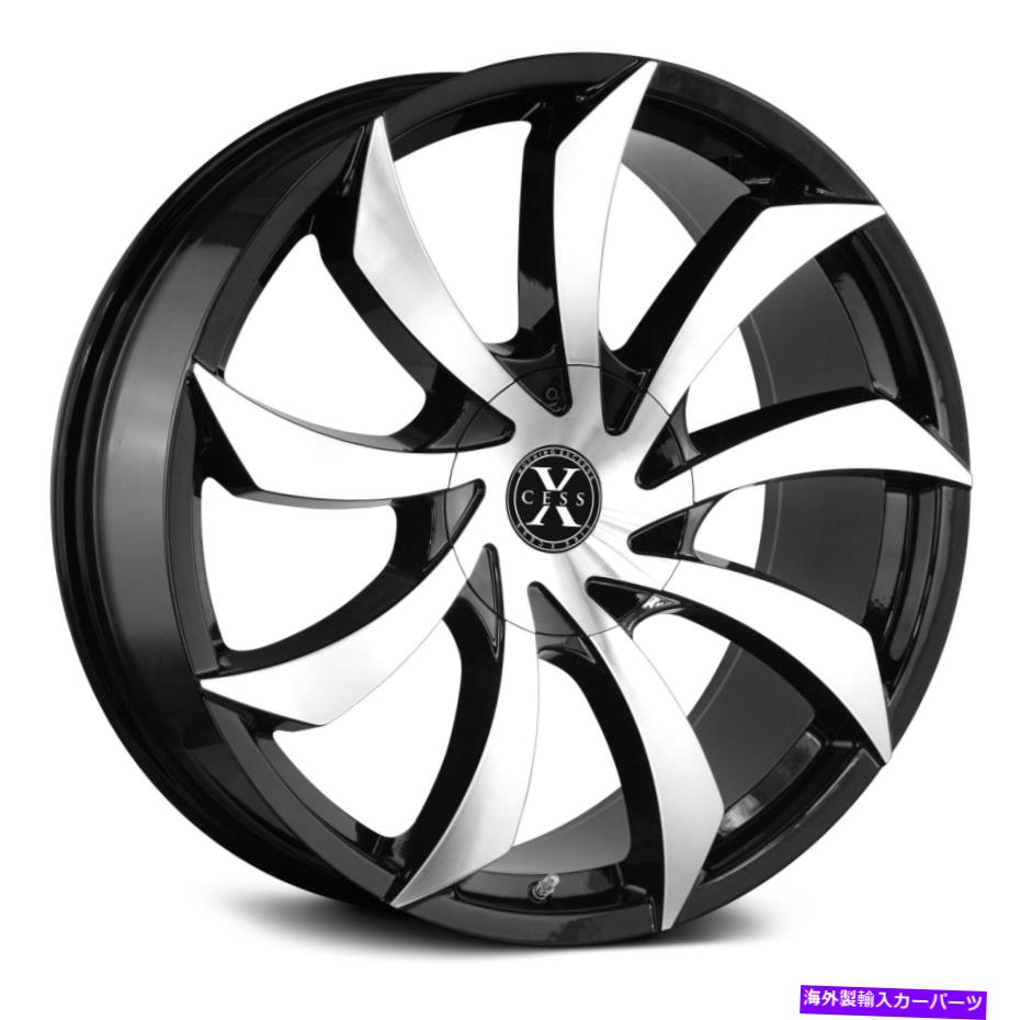 ホイール　４本セット Xcess x01ホイール22x9（35、5x120.65、72.6）4のブラックリムセット Xcess X01 Wheels 22x9 (35, 5x120.65, 72.6) Black Rims Set of 4【並行輸入品】