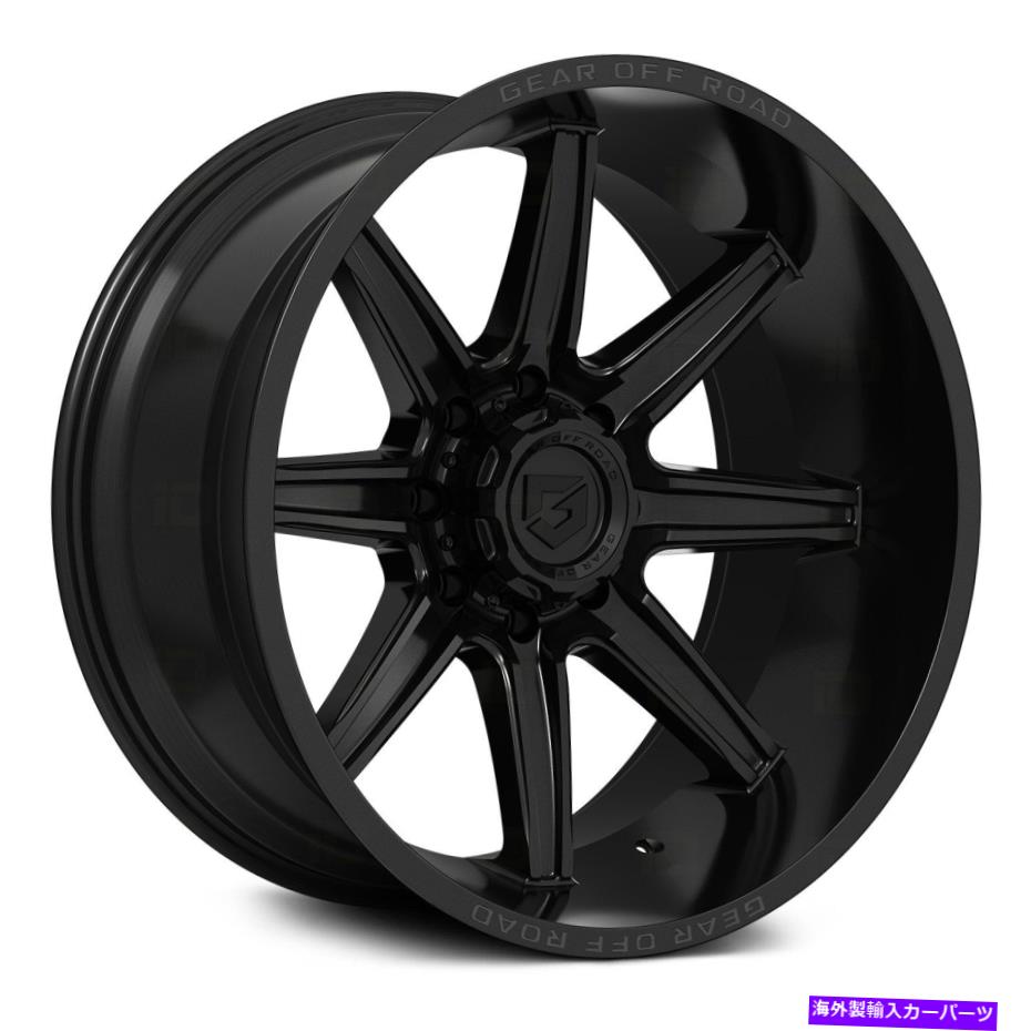 ホイール　４本セット ギアアロイ765Bホイール20x10（-19、8x165.1、125.2）4のブラックリムセット Gear Alloy 765B Wheels 20x10 (-19, 8x165.1, 125.2) Black Rims Set of 4【並行輸入品】