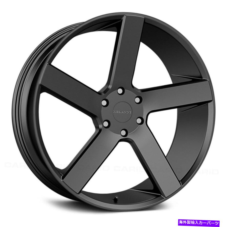 ホイール　４本セット Milanni 472スイッチバックホイール22x9.5（30、6x120.65、66.9）4のブラックリムセット Milanni 472 SWITCHBACK Wheels 22x9.5 (30, 6x120.65, 66.9) Black Rims Set of 4【並行輸入品】