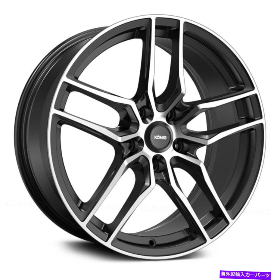 ホイール　４本セット Konig Dentive Wheels 20x8.5（40、5x114.3、73.1）4のブラックリムセット Konig INTENTION Wheels 20x8.5 (40, 5x114.3, 73.1) Black Rims Set of 4【並行輸入品】