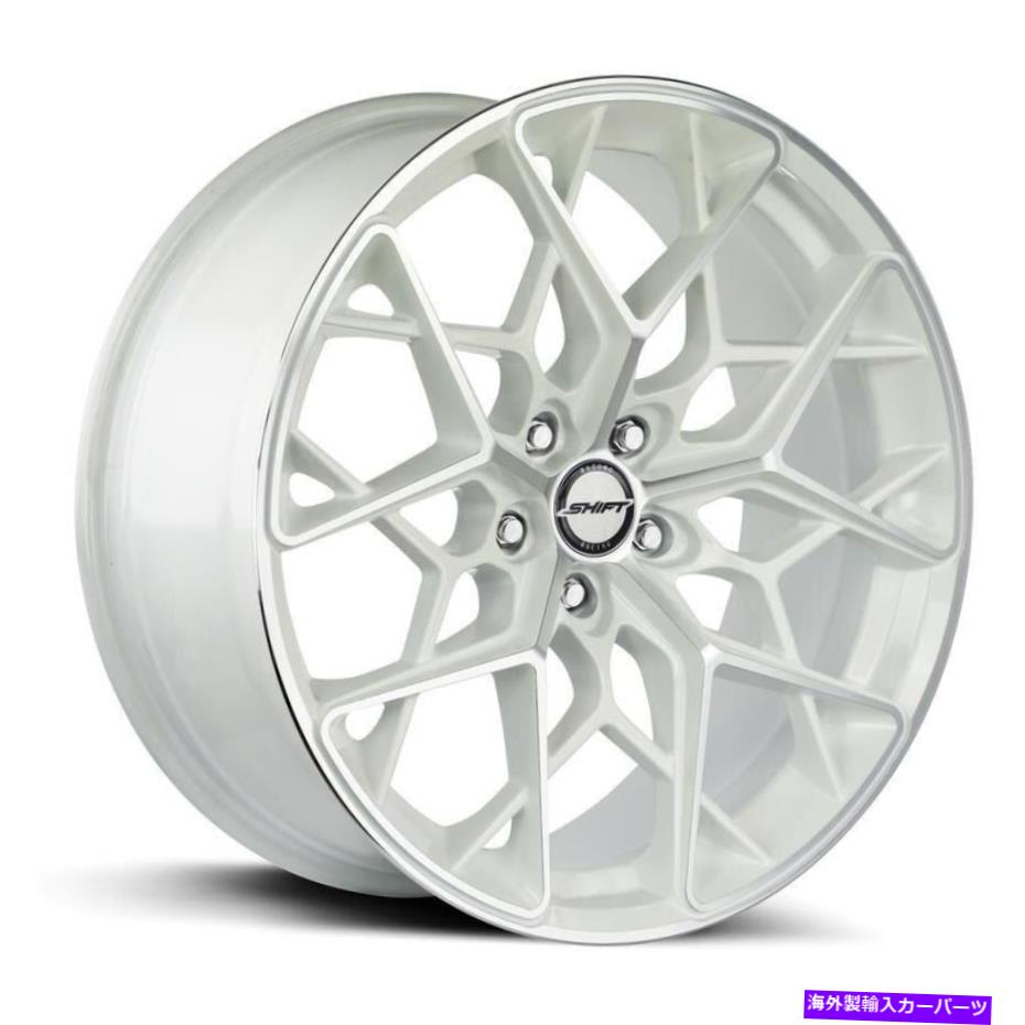 ホイール　４本セット シフトピストンホイール20x8.5（35、5x114.3、73.1）4のホワイトリムセット Shift PISTON Wheels 20x8.5 (35, 5x114.3, 73.1) White Rims Set of 4【並行輸入品】｜Us Custom Parts Shop USDM