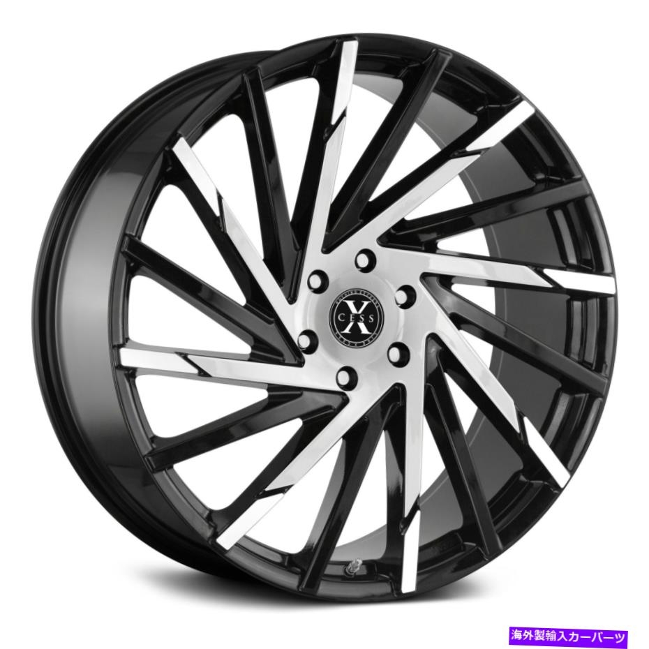 ホイール　４本セット Xcess x02ホイール22x9（35、5x114.3、72.6）4のブラックリムセット Xcess X02 Wheels 22x9 (35, 5x114.3, 72.6) Black Rims Set of 4【並行輸入品】