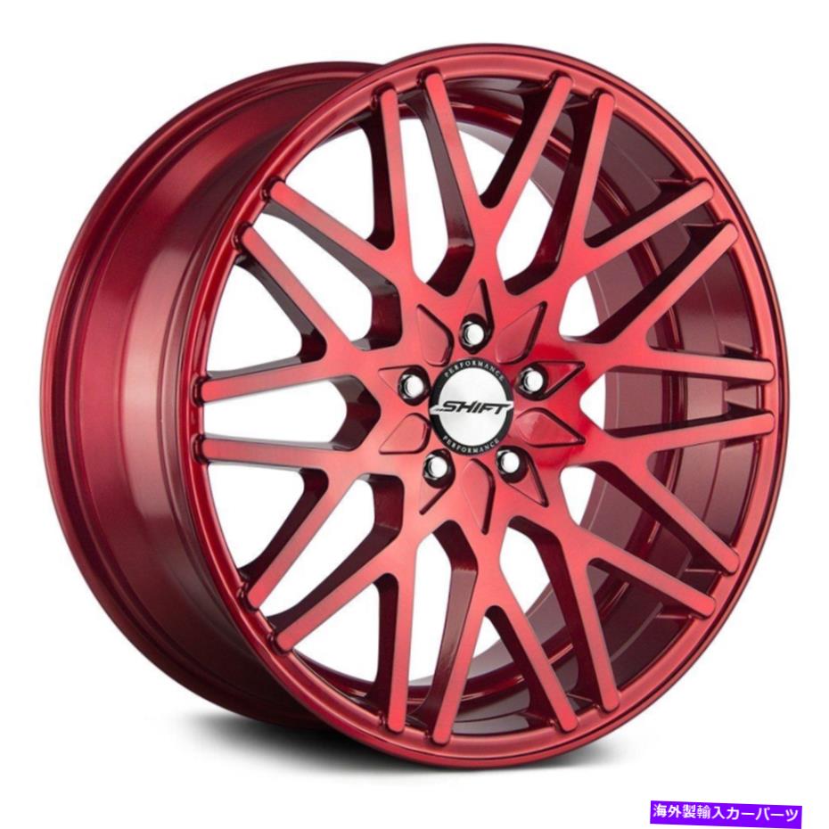 ホイール　４本セット シフトフォーミュラホイール20x8.5（35、5x114.3、73.1）4の赤いリムセット Shift FORMULA Wheels 20x8.5 (35, 5x114.3, 73.1) Red Rims Set of 4【並行輸入品】