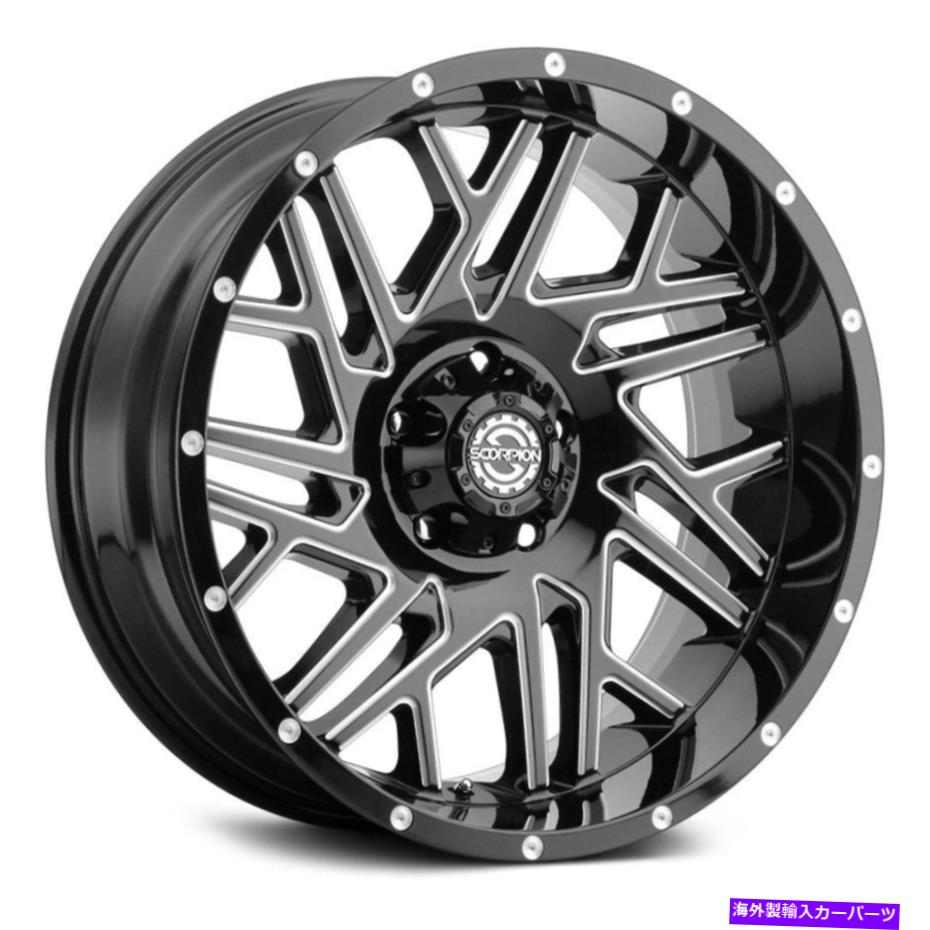 ホイール　４本セット Scorpion SC29ホイール20x10（-19、6x139.7、106.1）4のブラックリムセット Scorpion SC29 Wheels 20x10 (-19, 6x139.7, 106.1) Black Rims Set of 4【並行輸入品】