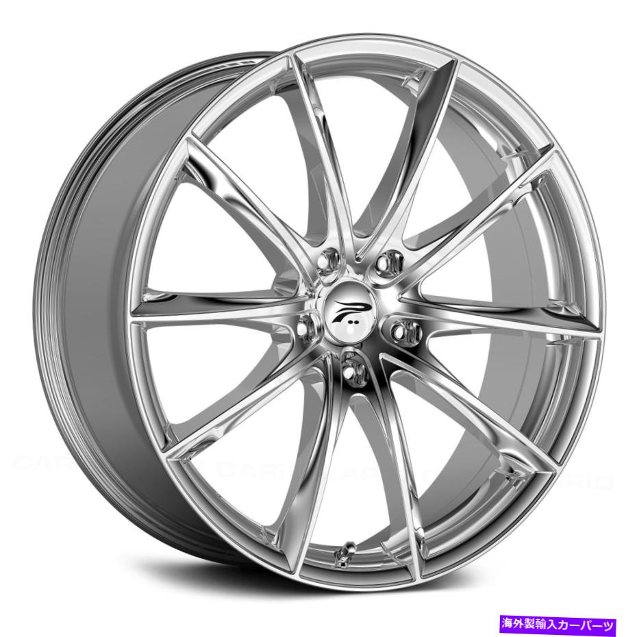 ホイール　４本セット プラチナ435Cフラックスホイール18x8（35、5x110、72.62）4のクロムリムセット Platinum 435C FLUX Wheels 18x8 (35, 5x110, 72.62) Chrome Rims Set of 4【並行輸入品】