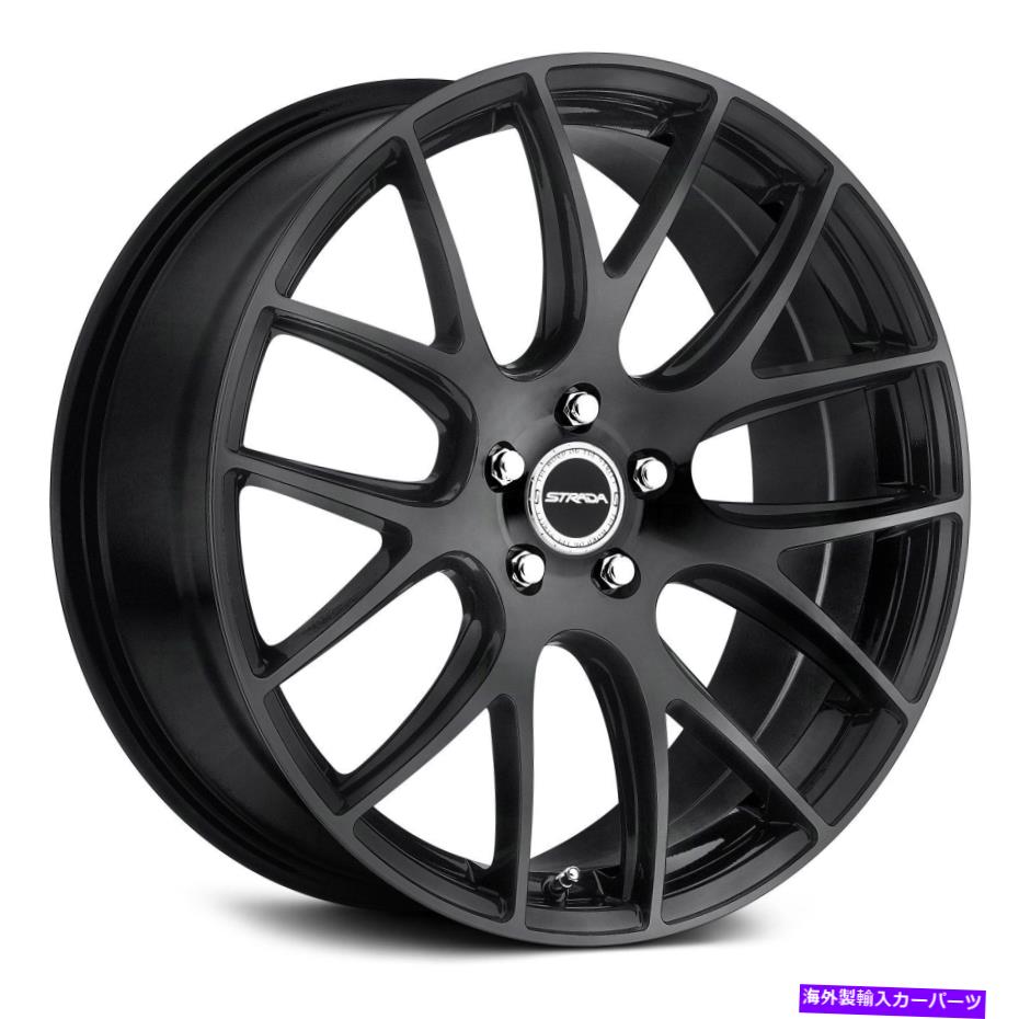 ホイール　４本セット Strada Fusoホイール20x8.5（40、5x114.3、72.6）4のブラックリムセット Strada FUSO Wheels 20x8.5 (40, 5x114.3, 72.6) Black Rims Set of 4【並行輸入品】