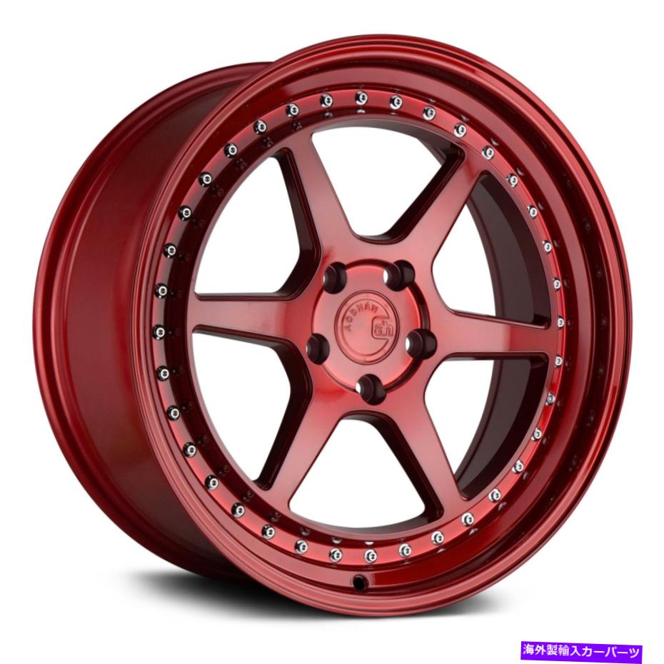 ホイール　４本セット aodhan ds09ホイール19x9.5（22、5x114.3、73.1）4の赤いリムセット Aodhan DS09 Wheels 19x9.5 (22, 5x114.3, 73.1) Red Rims Set of 4【並行輸入品】