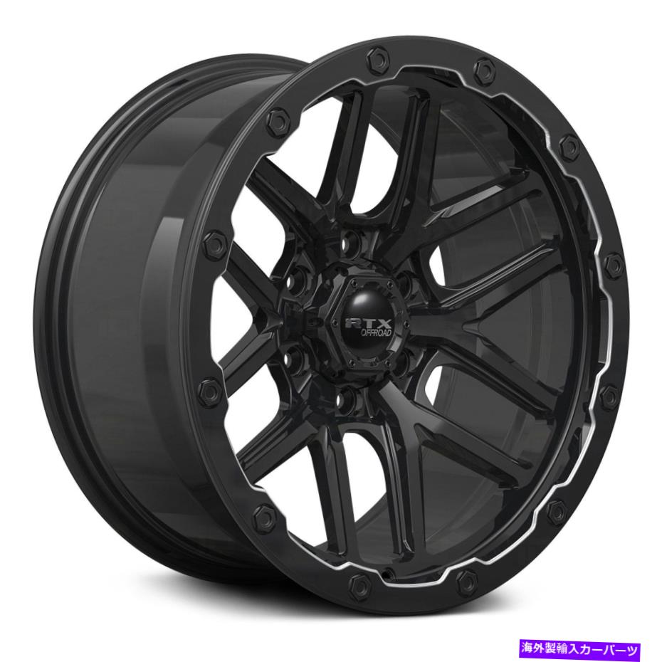 ホイール　４本セット RTX火山ホイール18x9.5（-10、6x135、87.1）4のブラックリムセット RTX Volcano Wheels 18x9.5 (-10, 6x135, 87.1) Black Rims Set of 4【並行輸入品】