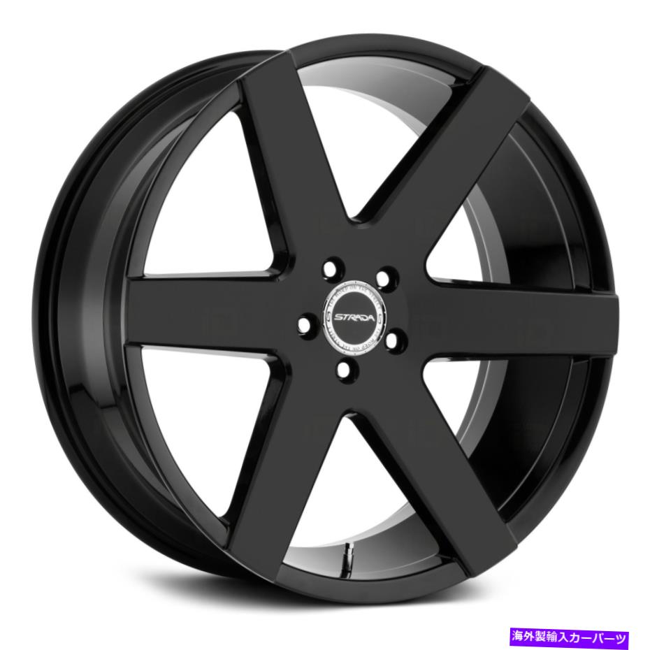 ホイール　４本セット ストラダコーダホイール20x8.5（35、5x114.3、72.6）4のブラックリムセット Strada CODA Wheels 20x8.5 (35, 5x114.3, 72.6) Black Rims Set of 4【並行輸入品】