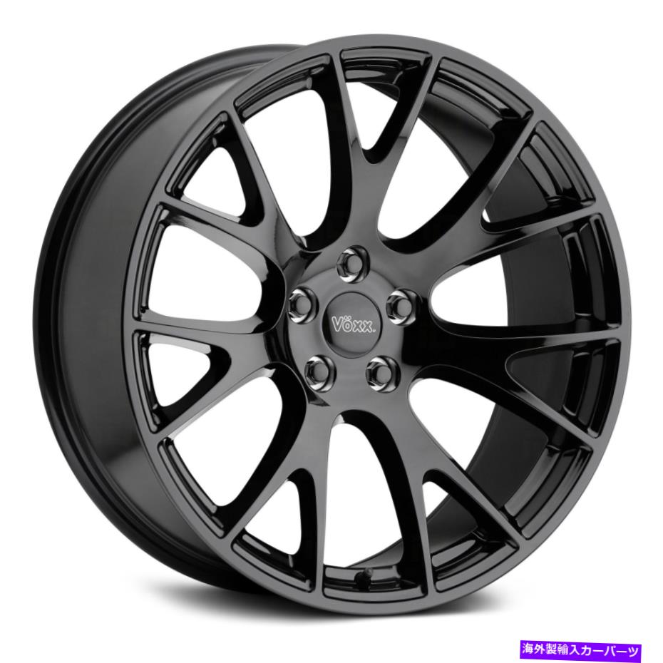 ホイール　４本セット VoxxレプリカHellcatホイール20x10.5（25、5x114.3、71.6）4のブラックリムセット Voxx Replica HELLCAT Wheels 20x10.5 (25, 5x114.3, 71.6) Black Rims Set of 4【並行輸入品】