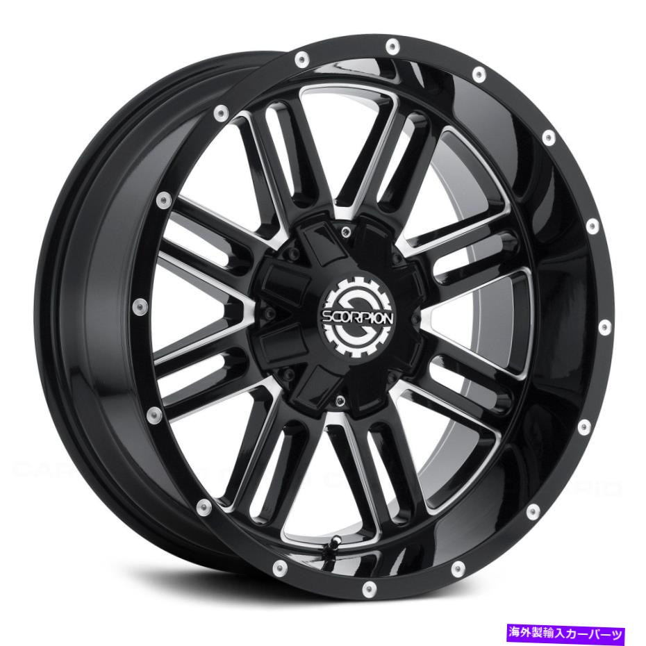 ホイール　４本セット Scorpion SC18ホイール20x10（-19、8x170、125.2）4のブラックリムセット Scorpion SC18 Wheels 20x10 (-19, 8x170, 125.2) Black Rims Set of 4【並行輸入品】