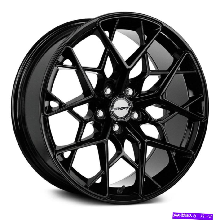ホイール　４本セット シフトピストンホイール20x8.5（35、5x114.3、73.1）4のブラックリムセット Shift PISTON Wheels 20x8.5 (35, 5x114.3, 73.1) Black Rims Set of 4【並行輸入品】