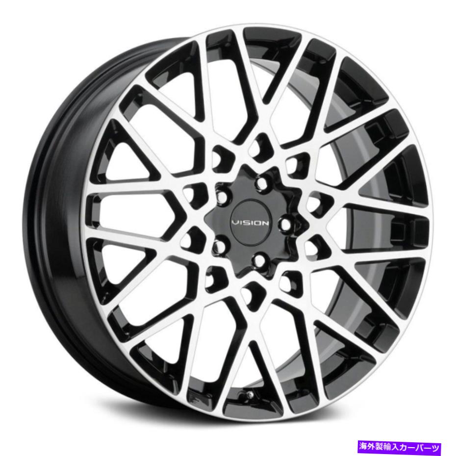 ホイール　４本セット ビジョン474反動ホイール20x8.5（35、5x120.65、73.1）4のブラックリムセット Vision 474 RECOIL Wheels 20x8.5 (35, 5x120.65, 73.1) Black Rims Set of 4【並行輸入品】