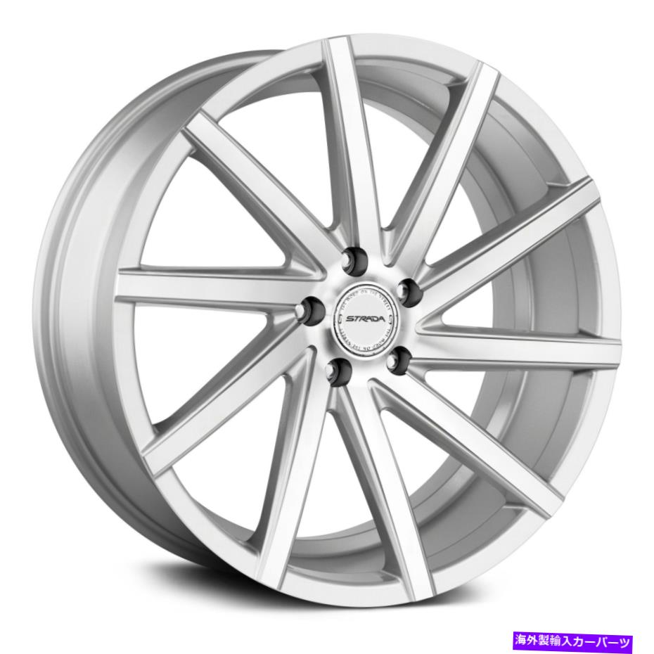 ホイール 4本セット Strada Sega Wheels 22x9(15、5x114.3、72.6)4のシルバーリムセット Strada Sega Wheels 22x9 (15, 5x114.3, 72.6) Silver Rims Set of 4【並行輸入品】|Us Custom Parts Shop USDM