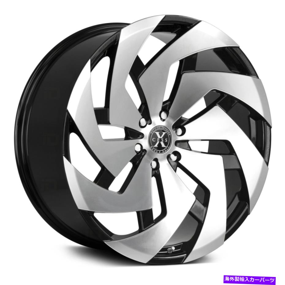 ホイール 4本セット Xcess x04ホイール22x9(35、5x114.3、72.6)4のブラックリムセット Xcess X04 Wheels 22x9 (35, 5x114.3, 72.6) Black Rims Set of 4【並行輸入品】|Us Custom Parts Shop USDM