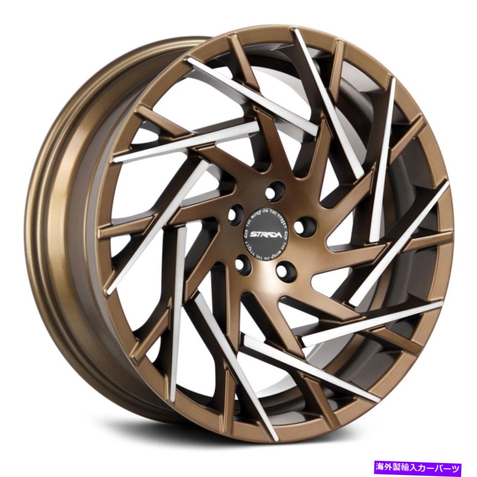 ホイール　４本セット Strada nidoホイール20x8.5（35、5x114.3、72.6）4のブロンズリムセット Strada NIDO Wheels 20x8.5 (35, 5x114.3, 72.6) Bronze Rims Set of 4【並行輸入品】