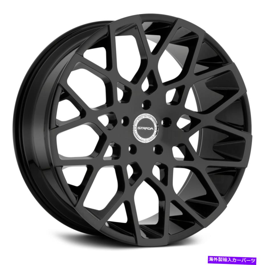 ホイール　４本セット Strada Buca Wheels 22x9.5（24、6x139.7、87.1）4のブラックリムセット Strada BUCA Wheels 22x9.5 (24, 6x139.7, 87.1) Black Rims Set of 4【並行輸入品】｜Us Custom Parts Shop USDM
