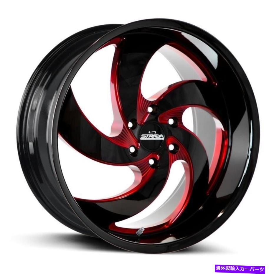 ホイール　４本セット Strada Retro 5ホイール20x8.5（35、5x120.65、74.1）グロスリムセット4 Strada RETRO 5 Wheels 20x8.5 (35, 5x120.65, 74.1) Gloss Rims Set of 4【並行輸入品】