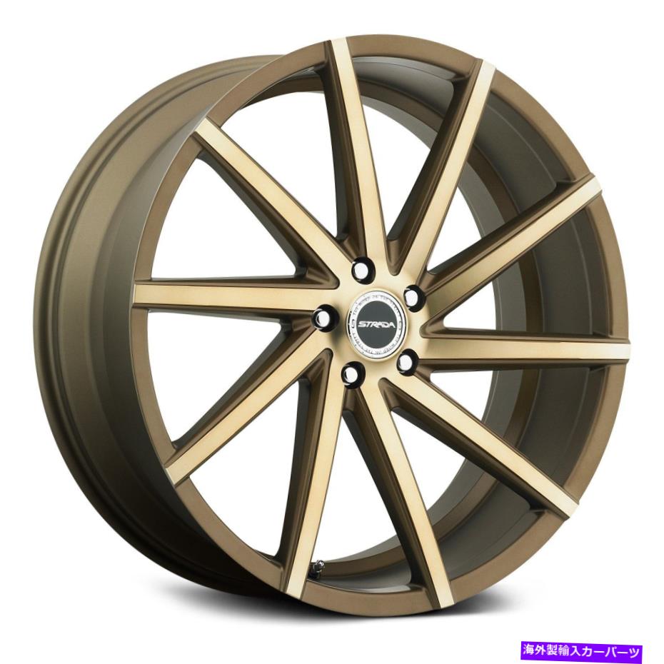 ホイール　４本セット Strada Sega Wheels 22x9（15、5x114.3、72.6）4のブロンズリムセット Strada Sega Wheels 22x9 (15, 5x114.3, 72.6) Bronze Rims Set of 4【並行輸入品】
