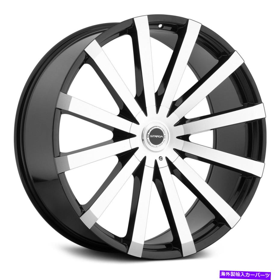 ホイール　４本セット Strada Gabbia Wheels 22x9.5（15、5x120.65、78.1）4のブラックリムセット Strada GABBIA Wheels 22x9.5 (15, 5x120.65, 78.1) Black Rims Set of 4【並行輸入品】｜Us Custom Parts Shop USDM