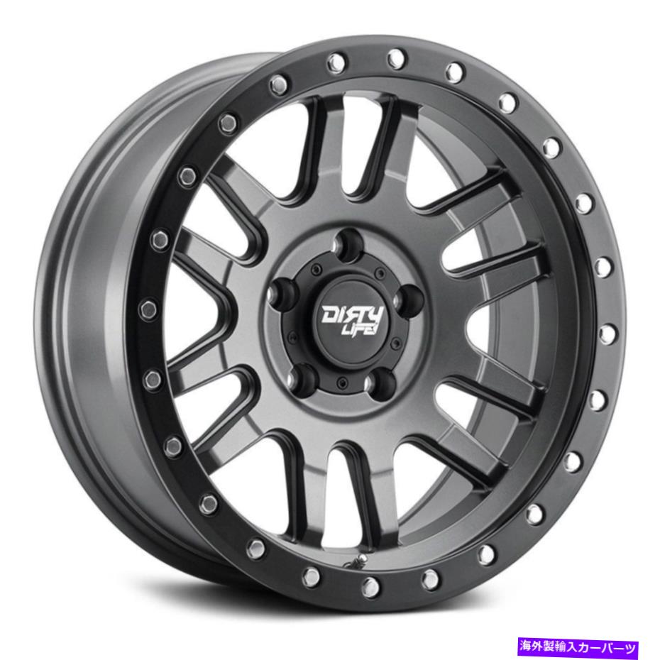 ホイール　４本セット ダーティライフ9309キャニオンプロホイール17x9（-12、5x127、71.5）グラファイトリムセット4 Dirty Life 9309 CANYON PRO Wheels 17x9 (-12, 5x127, 71.5) Graphite Rims Set of 4【並行輸入品】