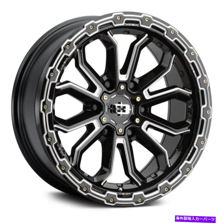 ホイール　４本セット Vision 405 Korupt Wheels 18x9（-12、5x127、78.1）4のブラックリムセット Vision 405 KORUPT Wheels 18x9 (-12, 5x127, 78.1) Black Rims Set of 4【並行輸入品】