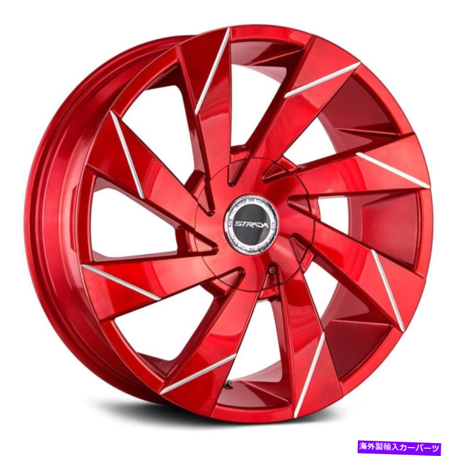 ホイール　４本セット Strada Motoホイール22x9（15、5x114.3、74.1）4の赤いリムセット Strada MOTO Wheels 22x9 (15, 5x114.3, 74.1) Red Rims Set of 4【並行輸入品】 322,740円