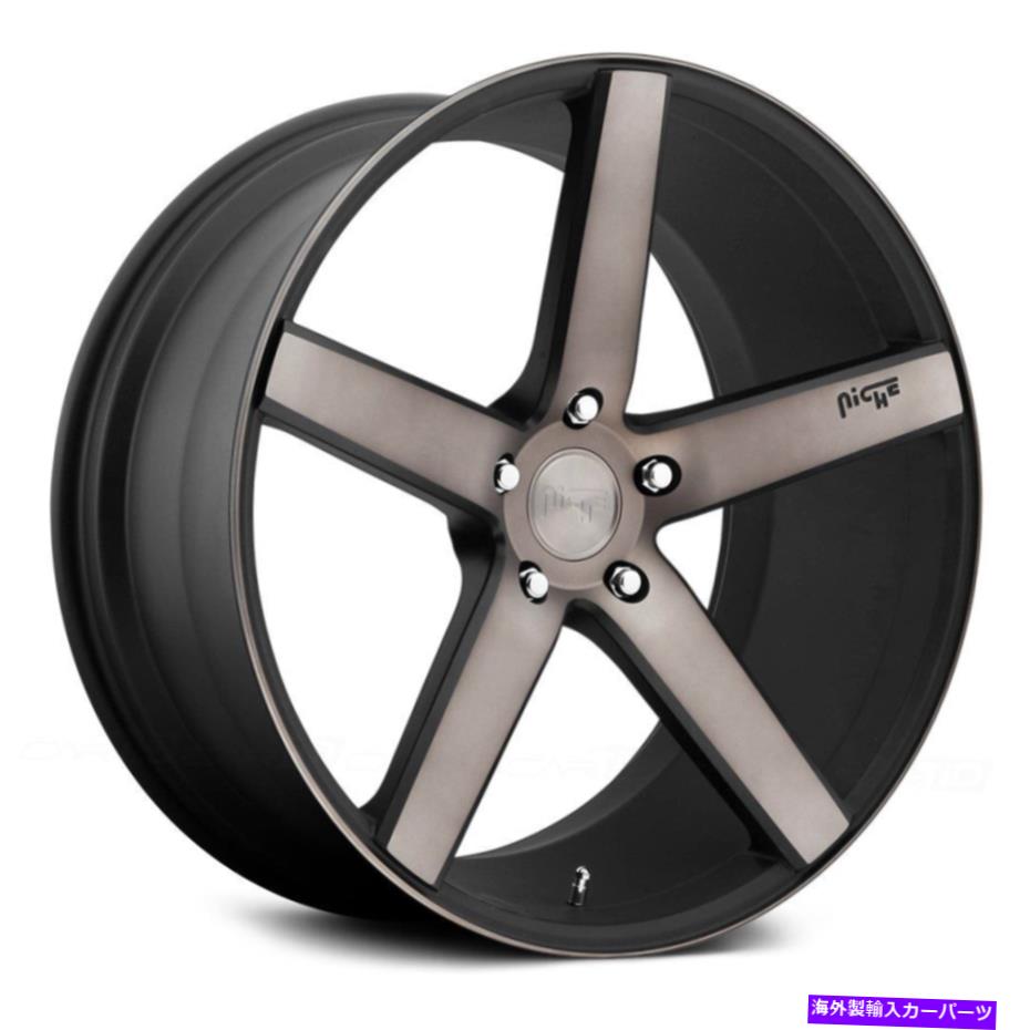 ホイール　４本セット ニッチM134ミラノホイール19x8.5（42、5x112、66.56）4のブラックリムセット Niche M134 MILAN Wheels 19x8.5 (42, 5x112, 66.56) Black Rims Set of 4【並行輸入品】