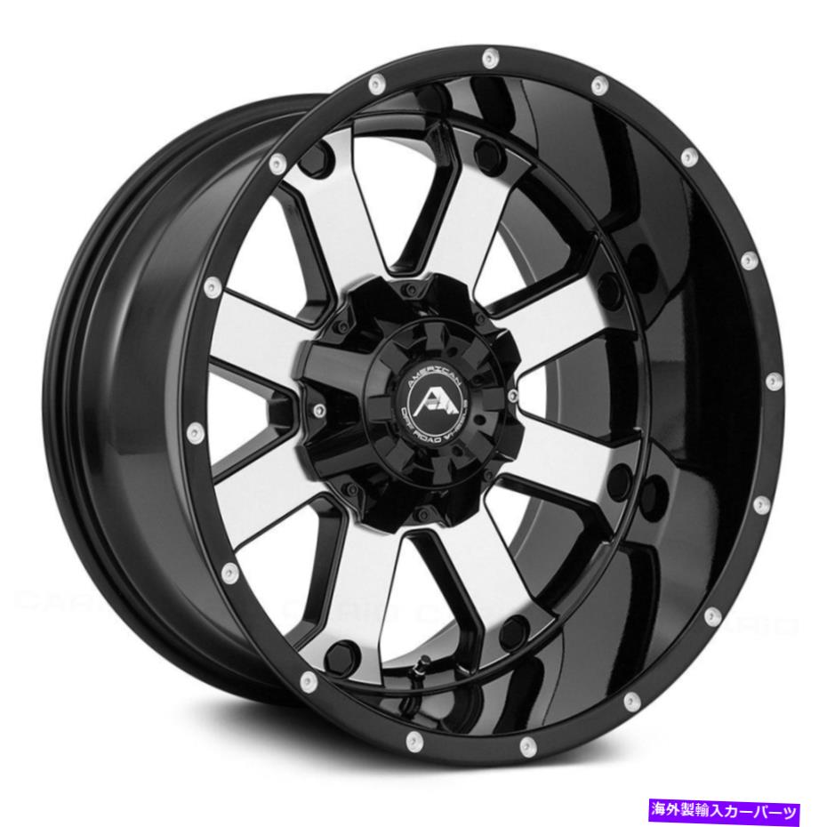 ホイール　４本セット American Off-Road A108ホイール20x10（-24、6x139.7、106.1）4のブラックリムセット American Off-Road A108 Wheels 20x10 (-24, 6x139.7, 106.1) Black Rims Set of 4【並行輸入品】 323,285円