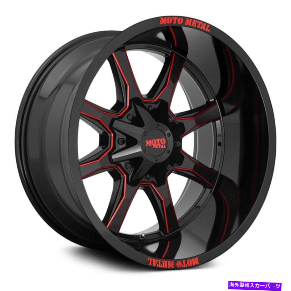 ホイール　４本セット Moto Metal Mo970ホイール20x10（-18、8x180、124.2）4のブラックリムセット Moto Metal MO970 Wheels 20x10 (-18, 8x180, 124.2) Black Rims Set of 4【並行輸入品】
