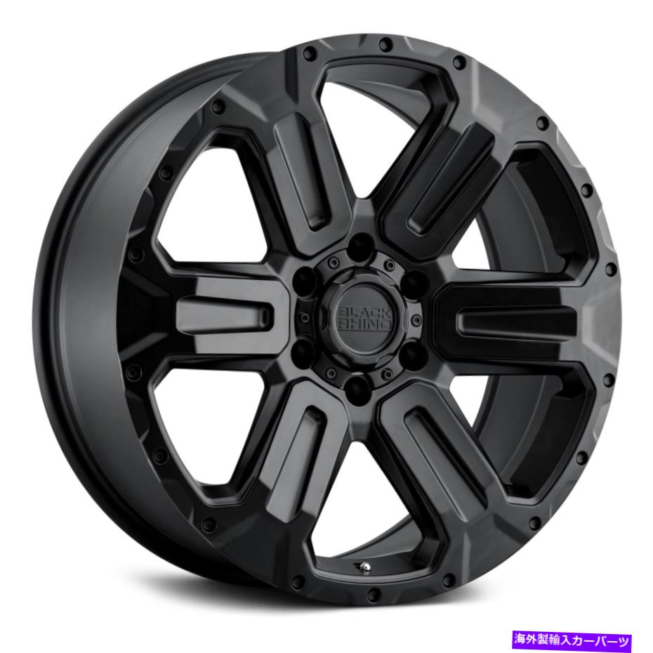 ホイール　４本セット ブラックサイワナカホイール20x9（12、6x139.7、112.1）4のブラックリムセット Black Rhino WANAKA Wheels 20x9 (12, 6x139.7, 112.1) Black Rims Set of 4【並行輸入品】
