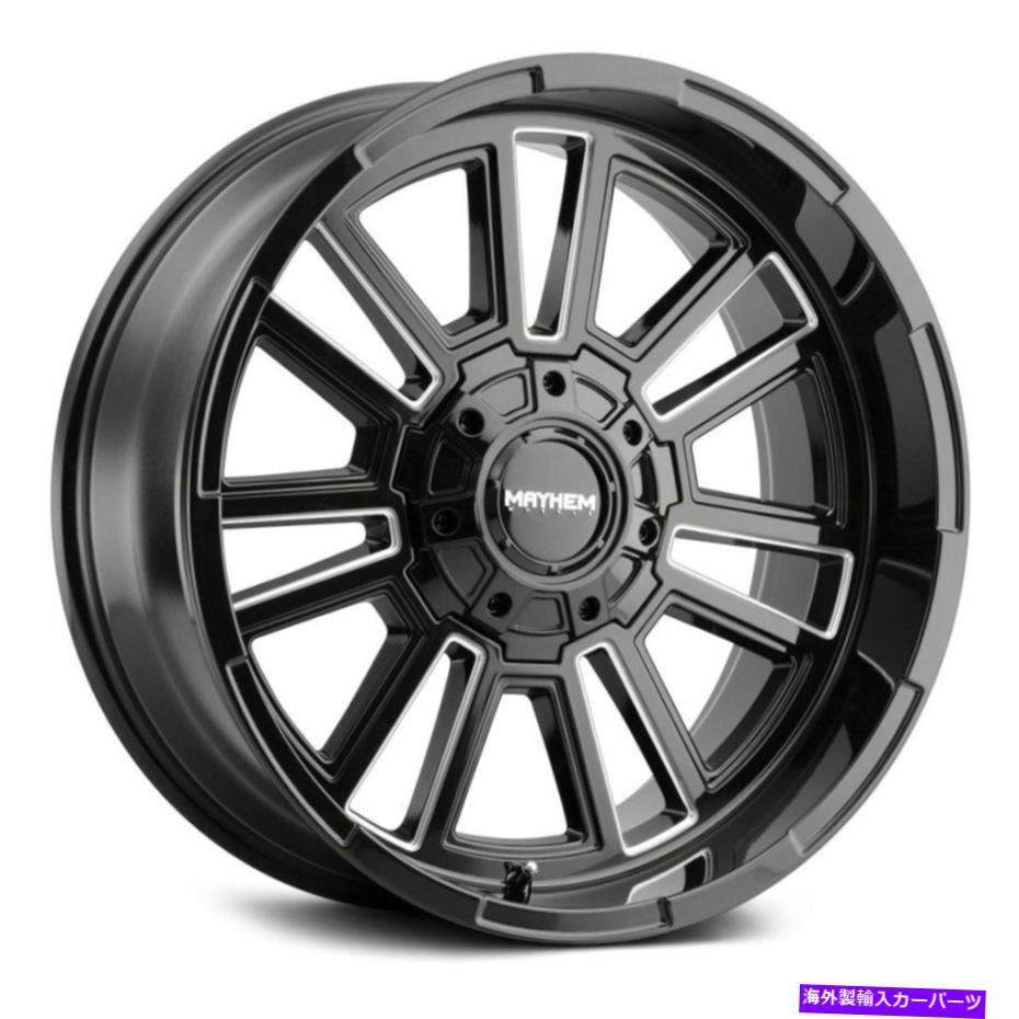 ホイール　４本セット メイヘム8115アポロホイール20x9（0、6x135、106）4のブラックリムセット Mayhem 8115 APOLLO Wheels 20x9 (0, 6x135, 106) Black Rims Set of 4【並行輸入品】