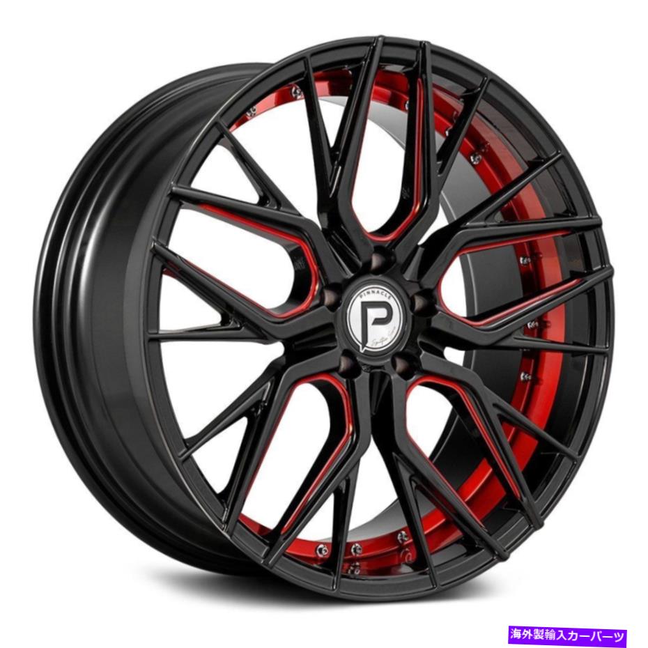 ホイール　４本セット ピナクルP312ゼニスホイール20x8.5（35、5x108、74.1）4のブラックリムセット Pinnacle P312 ZENITH Wheels 20x8.5 (35, 5x108, 74.1) Black Rims Set of 4【並行輸入品】
