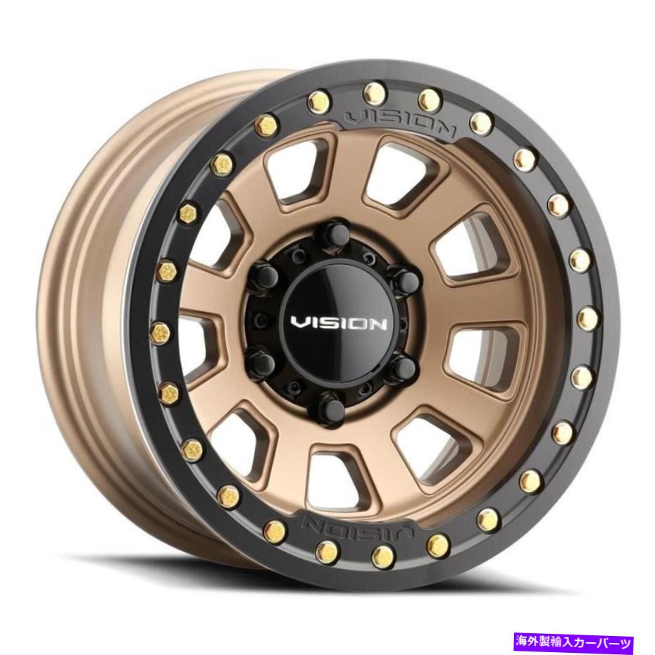 ホイール　４本セット Vision 350 OJOSビードロックホイール15x8（-28、5x139.7、108）4のブロンズリムセット Vision 350 OJOS BEADLOCK Wheels 15x8 (-28, 5x139.7, 108) Bronze Rims Set of 4【並行輸入品】｜Us Custom Parts Shop USDM