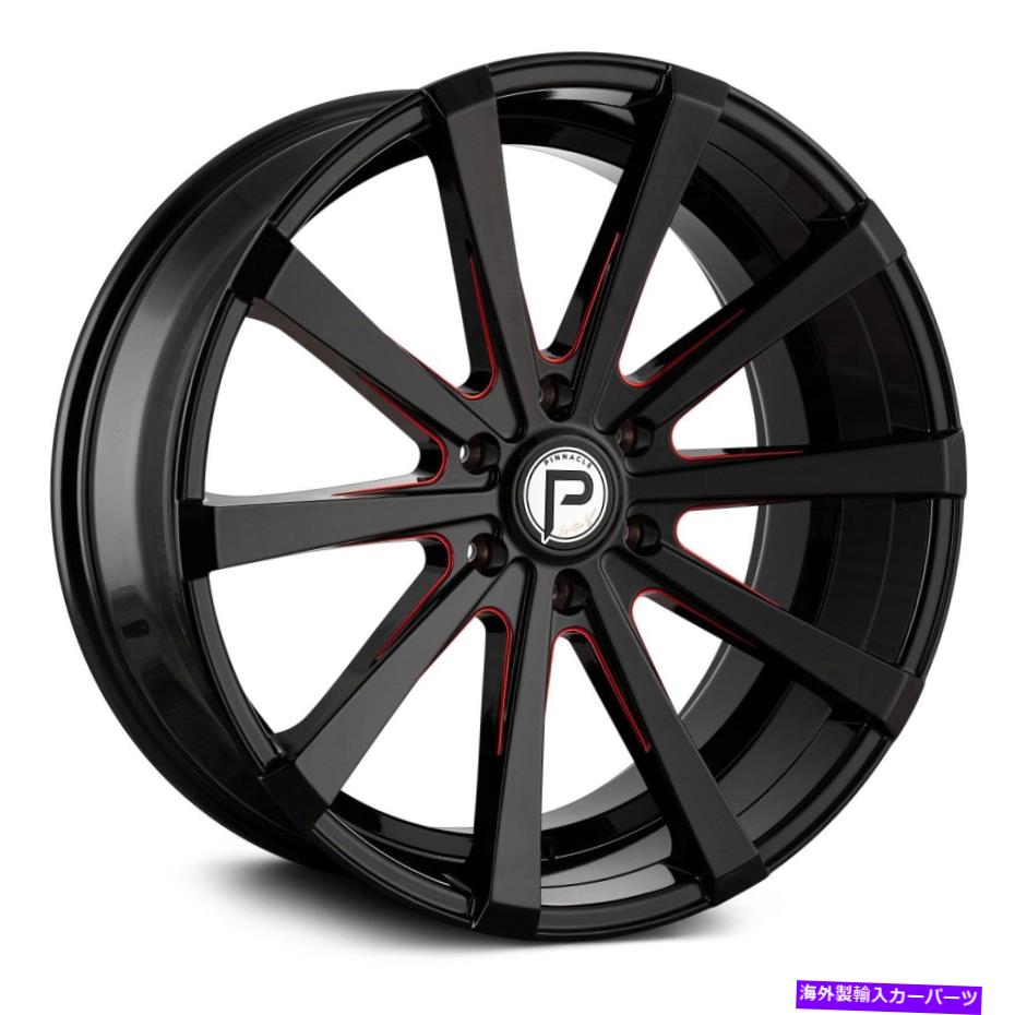 ホイール　４本セット ピナクルP100ロイヤリティホイール20x8.5（35、5x114.3、74.1）4のブラックリムセット Pinnacle P100 ROYALTY Wheels 20x8.5 (35, 5x114.3, 74.1) Black Rims Set of 4【並行輸入品】