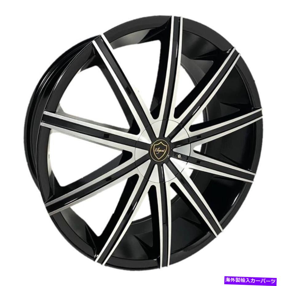 ホイール 4本セット エレガンスEL908ホイール22x8.5(34、5x120.65、74.1)4のブラックリムセット Elegance EL908 Wheels 22x8.5 (34, 5x120.65, 74.1) Black Rims Set of 4【並行輸入品】|Us Custom Parts Shop USDM