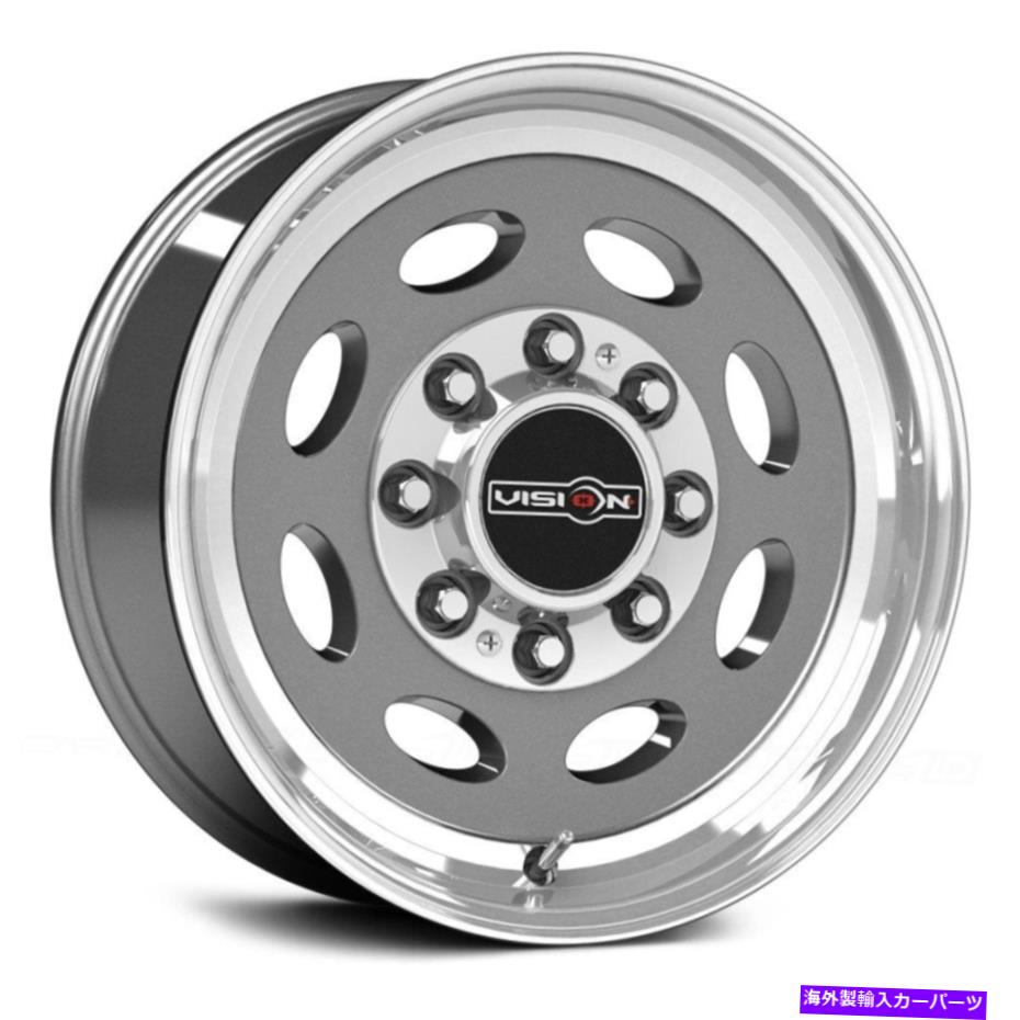 ホイール　４本セット ビジョン181ハーラーホイール19.5x7.5（0、8x165.1、124.5）4のガンメタルリムセット Vision 181 HAULER Wheels 19.5x7.5 (0, 8x165.1, 124.5) Gunmetal Rims Set of 4【並行輸入品】
