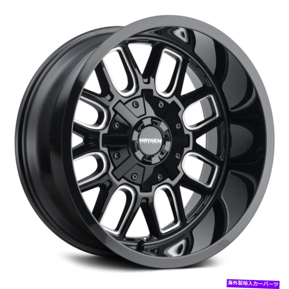 ホイール　４本セット Mayhem 8107 Cogent Wheels20x9（18、6x139.7、106）4のブラックリムセット Mayhem 8107 COGENT Wheels 20x9 (18, 6x139.7, 106) Black Rims Set of 4【並行輸入品】