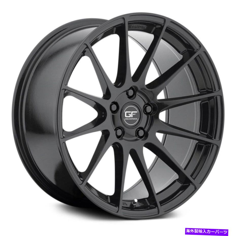 ホイール　４本セット グラウンドフォースGF6ホイール19x8.5（35、5x112、66.6）4のブラックリムセット Ground Force GF6 Wheels 19x8.5 (35, 5x112, 66.6) Black Rims Set of 4【並行輸入品】
