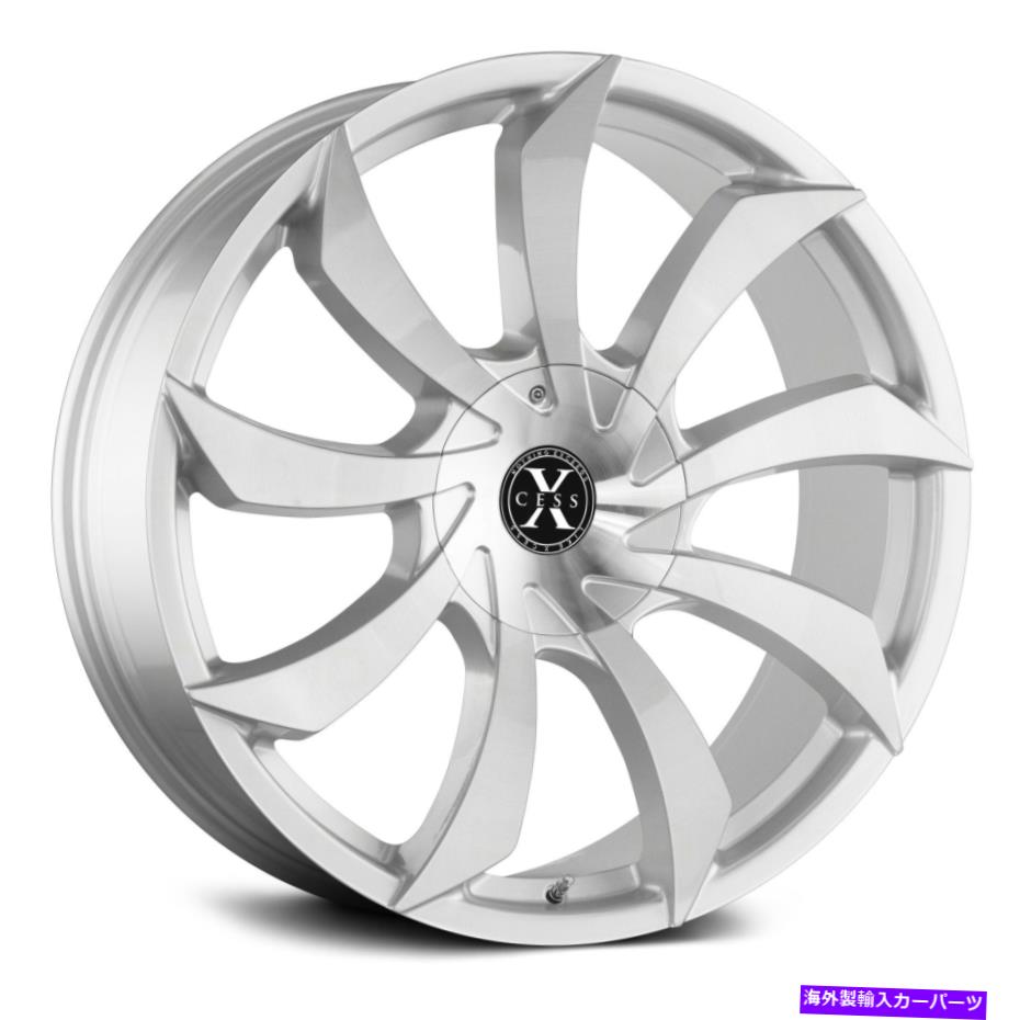 ホイール　４本セット Xcess x01ホイール22x9（35、5x114.3、72.6）4のシルバーリムセット Xcess X01 Wheels 22x9 (35, 5x114.3, 72.6) Silver Rims Set of 4【並行輸入品】