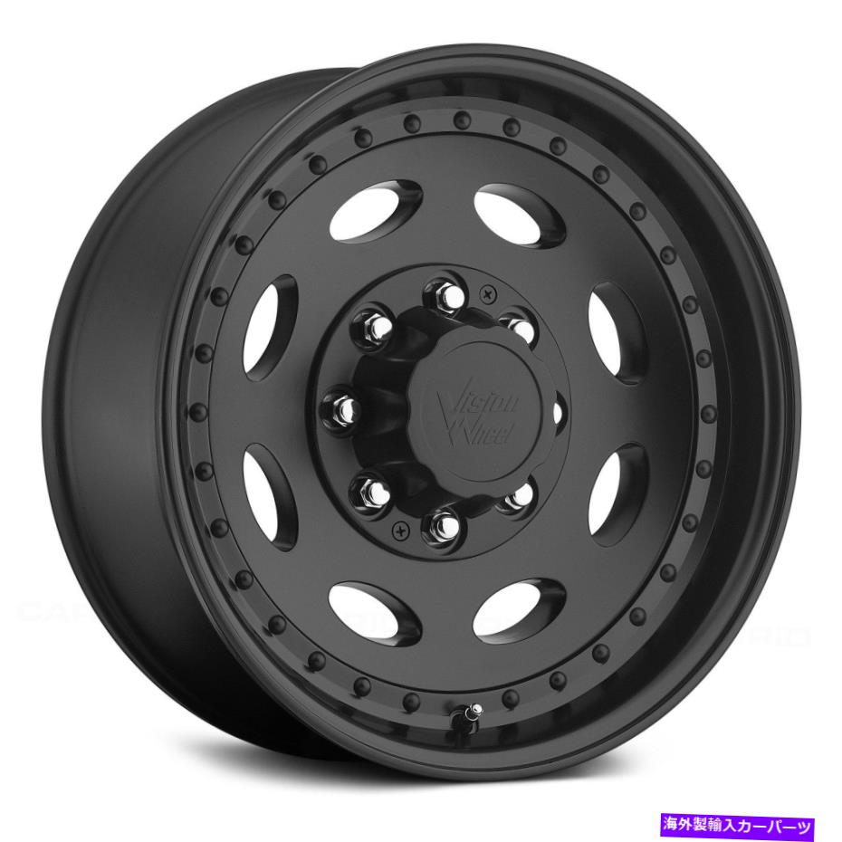ホイール　４本セット ビジョン81aヘビーハーラーホイール19.5x7.5（0、8x165.1、124.5）4のブラックリムセット Vision 81A HEAVY HAULER Wheels 19.5x7.5 (0, 8x165.1, 124.5) Black Rims Set of 4【並行輸入品】