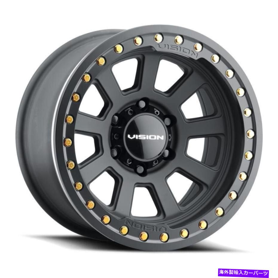 ホイール　４本セット Vision 350 OJOSビードロックホイール15x8（-28、5x139.7、108）4のブラックリムセット Vision 350 OJOS BEADLOCK Wheels 15x8 (-28, 5x139.7, 108) Black Rims Set of 4【並行輸入品】｜Us Custom Parts Shop USDM