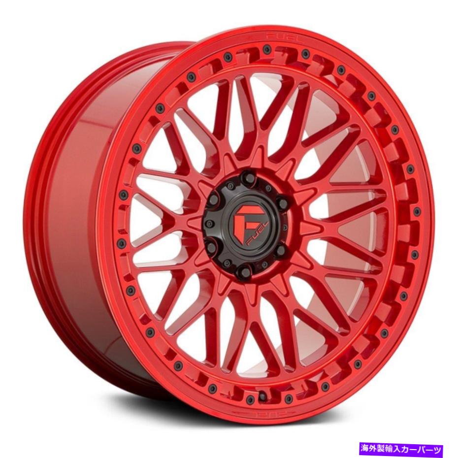 ホイール　４本セット 燃料D758トリガー1PCホイール17x9（-12、6x139.7、106.1）4の赤いリムセット Fuel D758 TRIGGER 1PC Wheels 17x9 (-12, 6x139.7, 106.1) Red Rims Set of 4【並行輸入品】