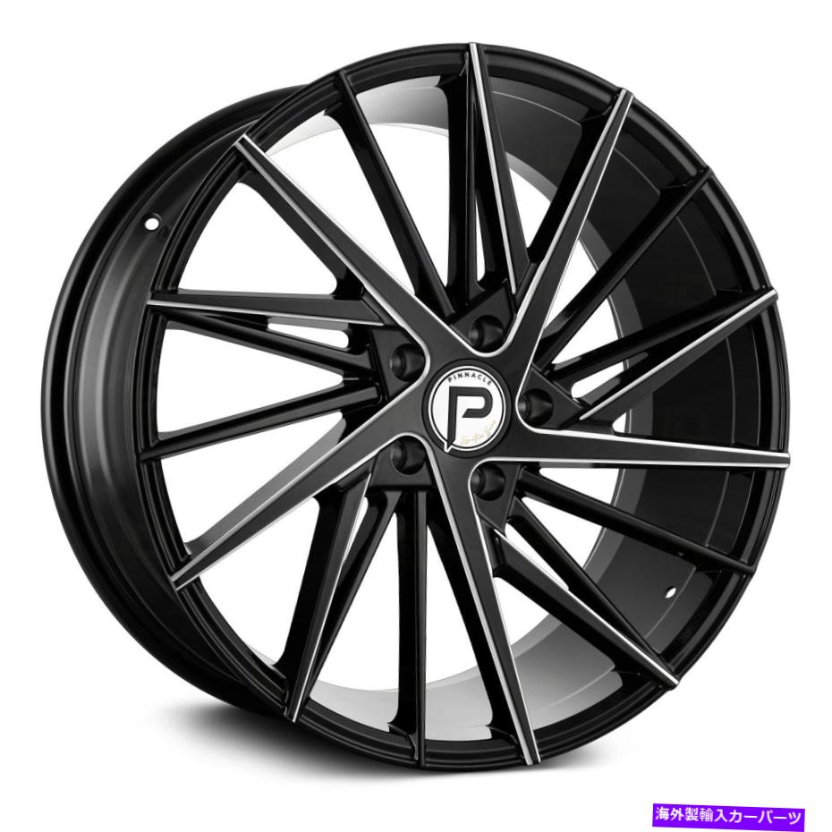 ホイール　４本セット ピナクルP208おしゃれなホイール20x8.5（35、5x114.3、73.1）4のブラックリムセット Pinnacle P208 SNAZZY Wheels 20x8.5 (35, 5x114.3, 73.1) Black Rims Set of 4【並行輸入品】｜Us Custom Parts Shop USDM