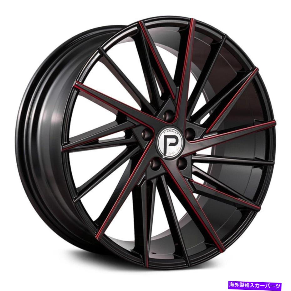 ホイール　４本セット ピナクルP208おしゃれなホイール20x8.5（35、5x114.3、73.1）4のブラックリムセット Pinnacle P208 SNAZZY Wheels 20x8.5 (35, 5x114.3, 73.1) Black Rims Set of 4【並行輸入品】｜Us Custom Parts Shop USDM
