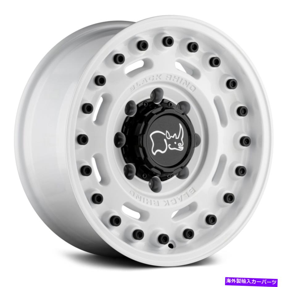 ホイール　４本セット ブラックサイアクスルホイール18x9.5（-18、5x127、71.5）4のホワイトリムセット Black Rhino Axle Wheels 18x9.5 (-18, 5x127, 71.5) White Rims Set of 4【並行輸入品】｜Us Custom Parts Shop USDM